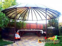 Открытая беседка из поликарбоната Открытая беседка из поликарбоната
