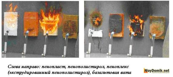 Утепление балкона и лоджии - сравнительный тест на горючесть утеплителей Утепление балкона и лоджии - сравнительный тест на горючесть утеплителей