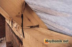 Крепления мауэрлата скобами Крепления мауэрлата скобами