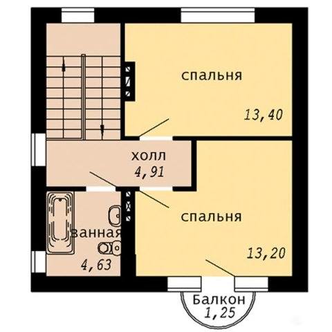 Проект дачного дома с мансардой - мансардный этаж Проект дачного дома с мансардой - мансардный этаж