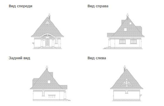 Проект дачного дома с мансардным этажом - общий вид Проект дачного дома с мансардным этажом - общий вид