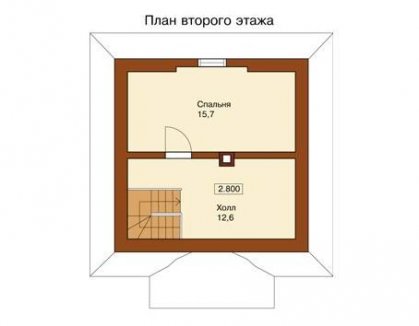 Проект дачного дома с мансардным этажом - второй этаж Проект дачного дома с мансардным этажом - второй этаж