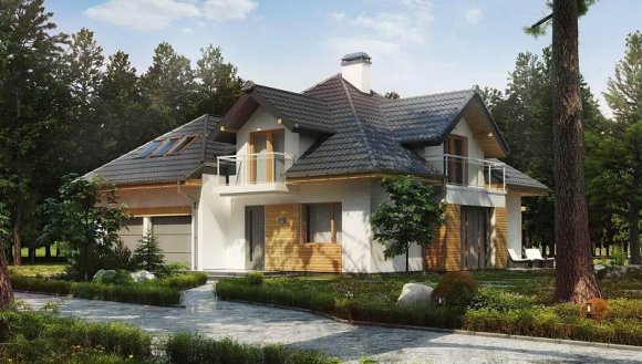 Лучшие проекты домов с мансардой и гаражом для одной и двух машин