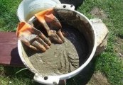 Замешивание раствора для тротуарной плитки Замешивание раствора для тротуарной плитки